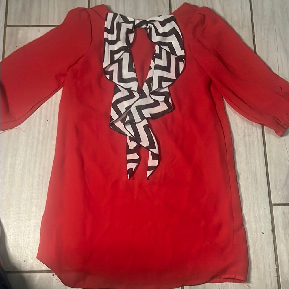 Ruby Rox Red 3/4 Sleeve Blouse - Picture 3 of 6